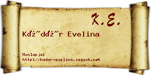 Kádár Evelina névjegykártya